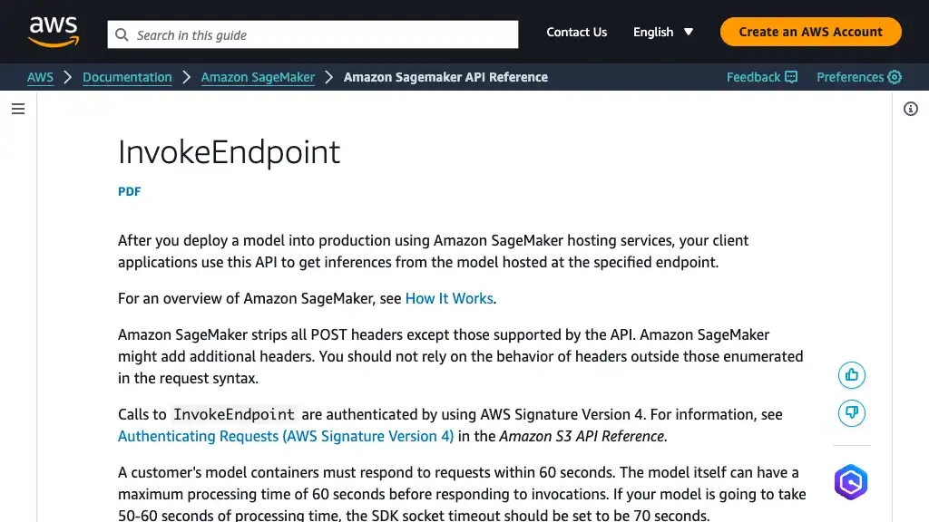 InvokeEndpoint - Amazon SageMaker