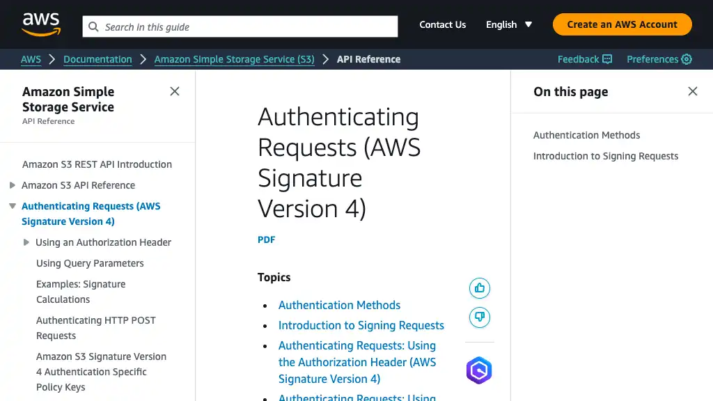 Authenticating Requests (AWS Signature Version 4) - Amazon Simple Storage Service