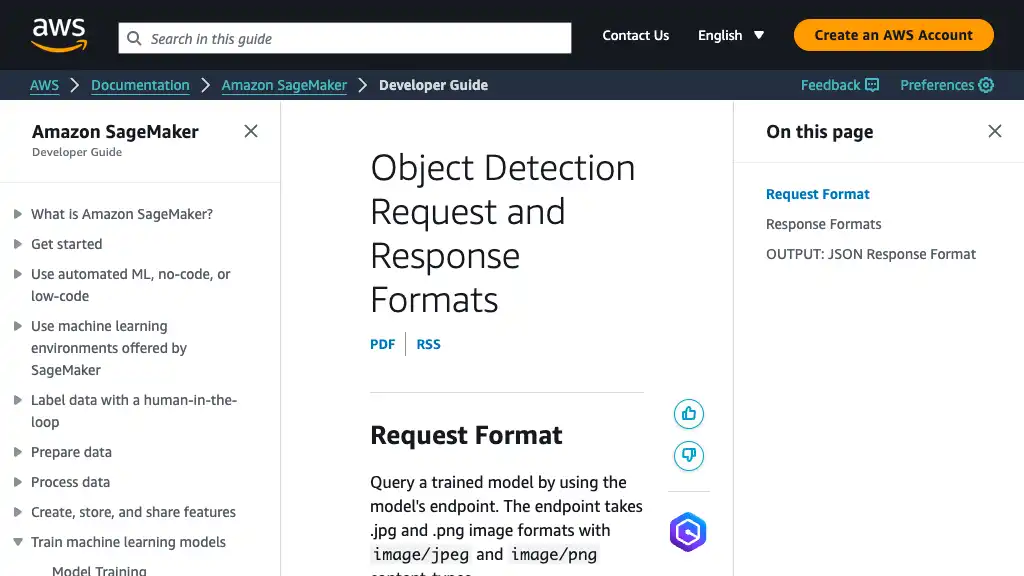 Object Detection Request and Response Formats - Amazon SageMaker
