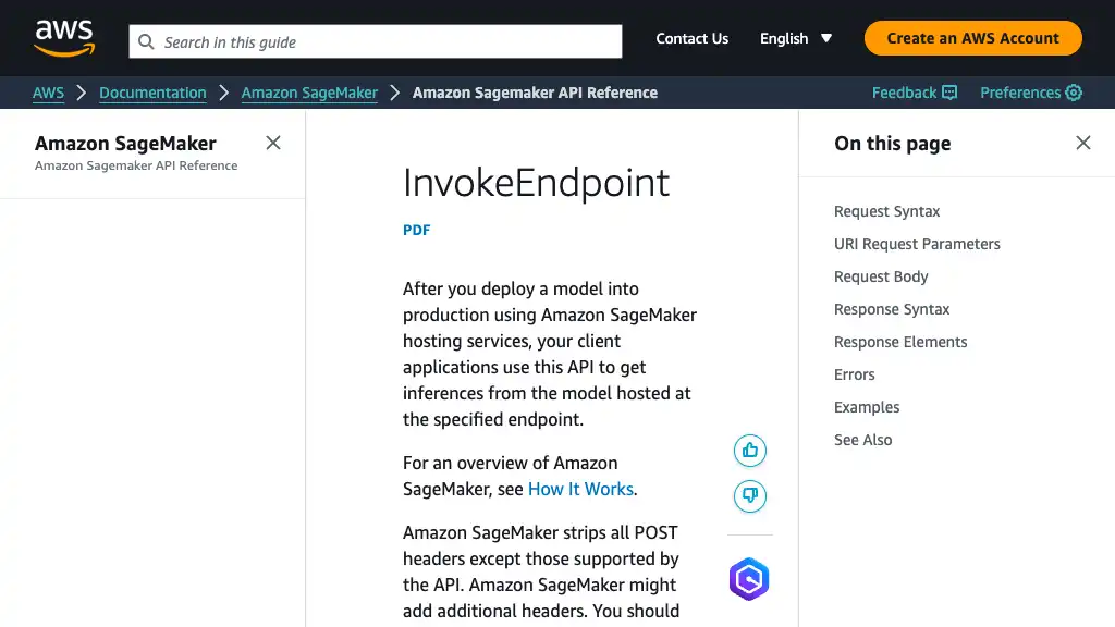 InvokeEndpoint - Amazon SageMaker