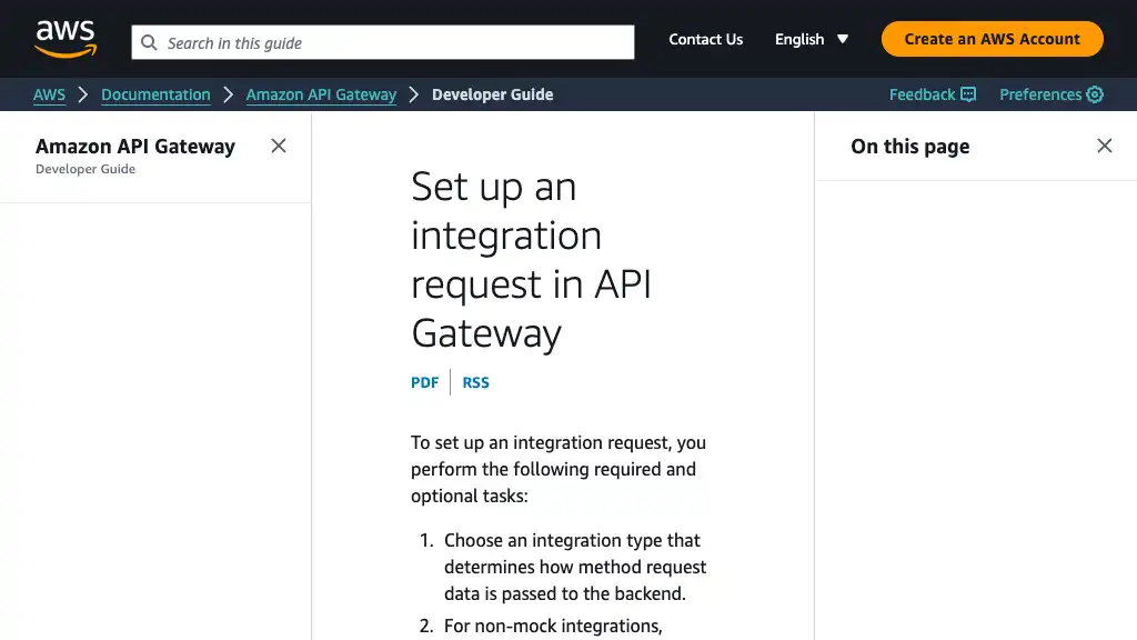 Set up an integration request in API Gateway - Amazon API Gateway