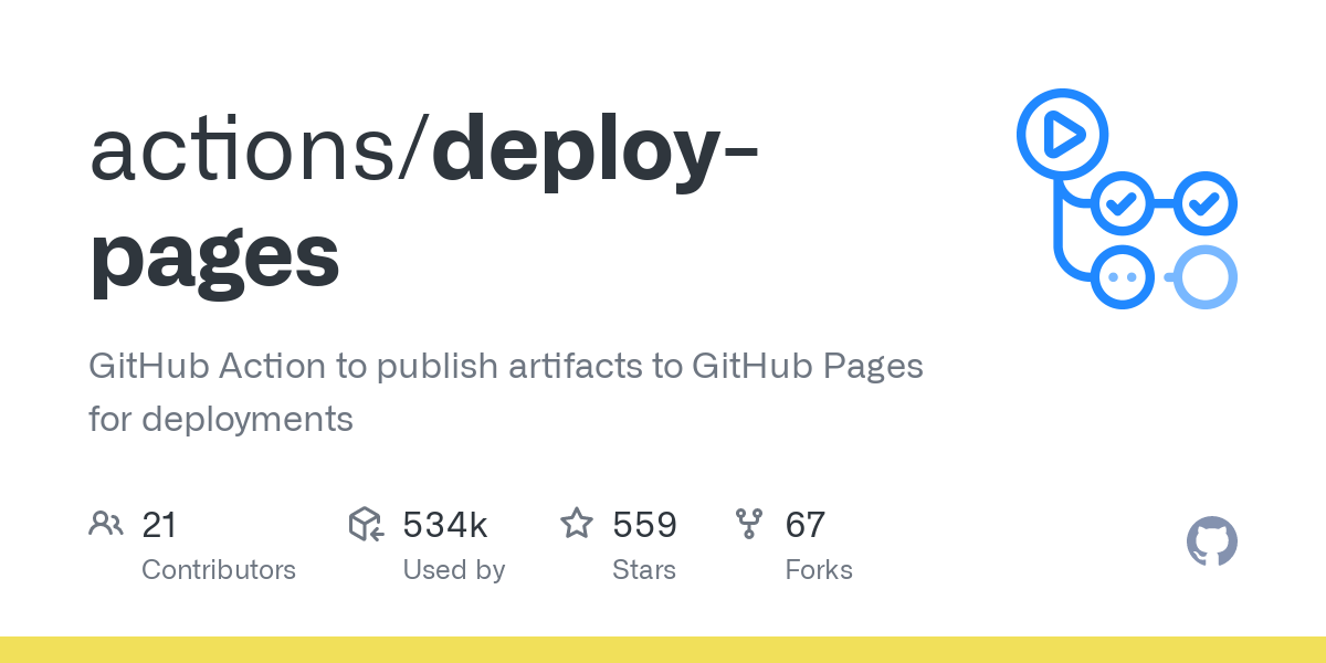 GitHub - actions/deploy-pages: GitHub Action to publish artifacts to GitHub Pages for deployments