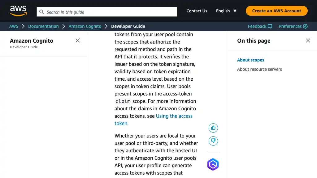 OAuth 2.0 scopes and API authorization with resource servers - Amazon Cognito