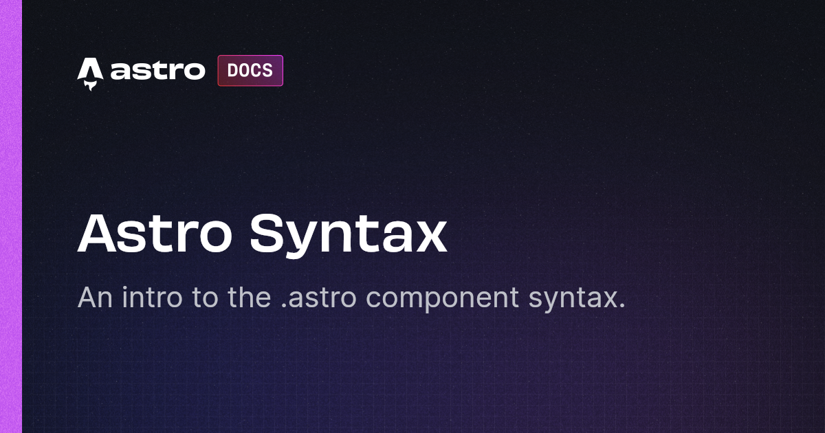 Astro Syntax