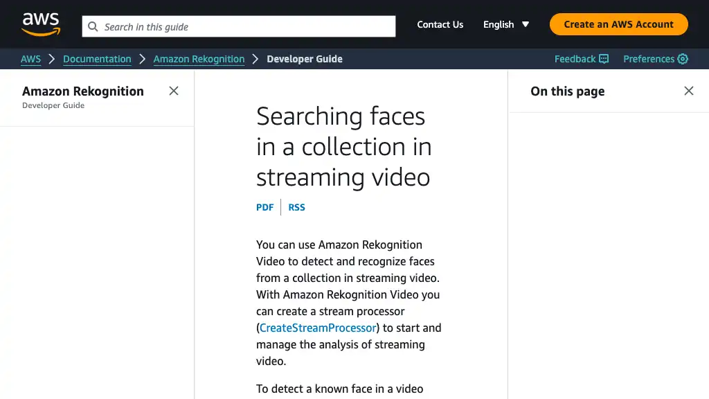 Searching faces in a collection in streaming video - Amazon Rekognition