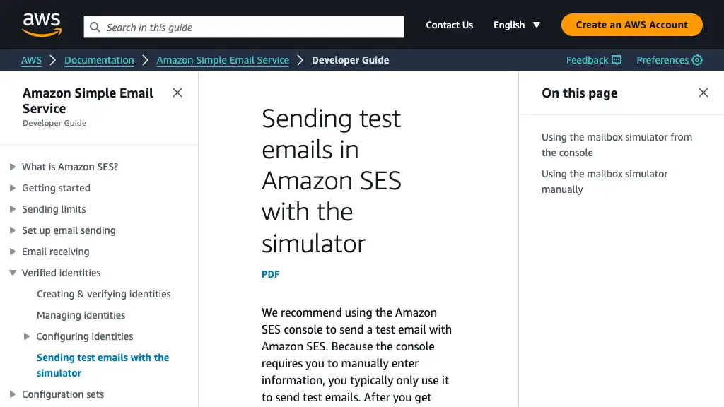 Sending test emails in Amazon SES with the simulator - Amazon Simple Email Service