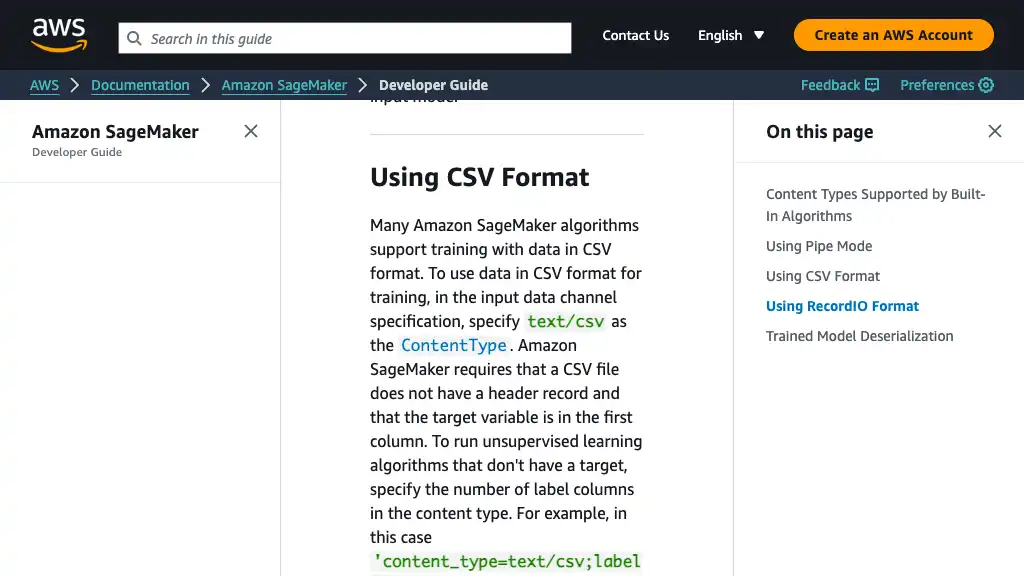 Common Data Formats for Training - Amazon SageMaker