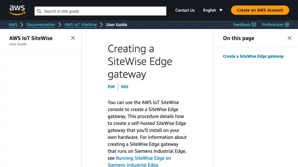 Creating a SiteWise Edge gateway - AWS IoT SiteWise