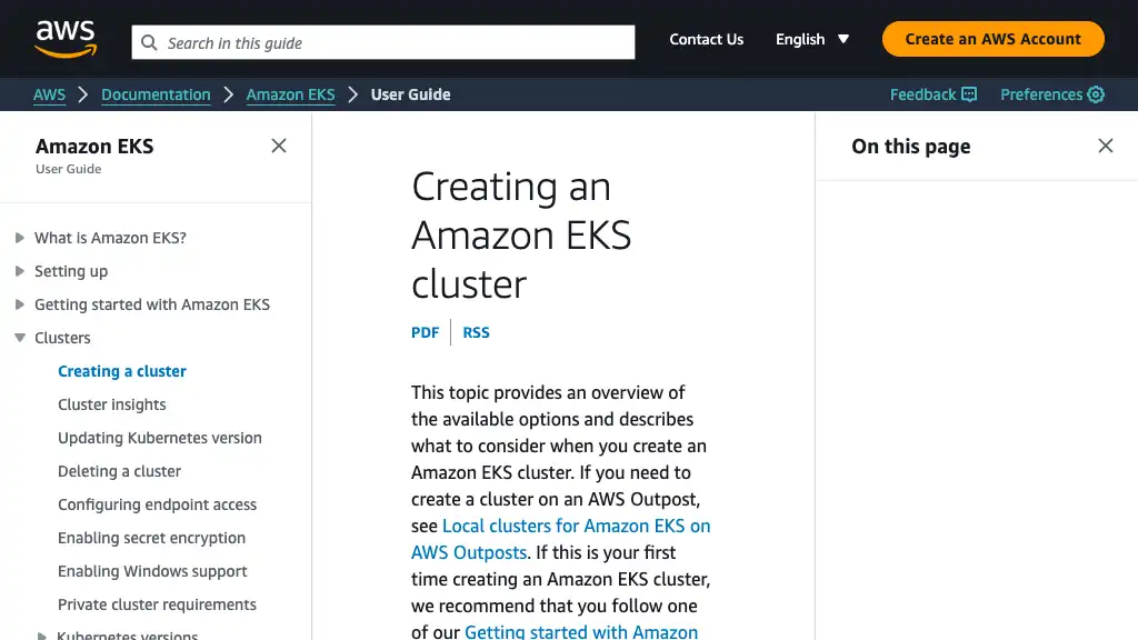Creating an Amazon EKS cluster - Amazon EKS