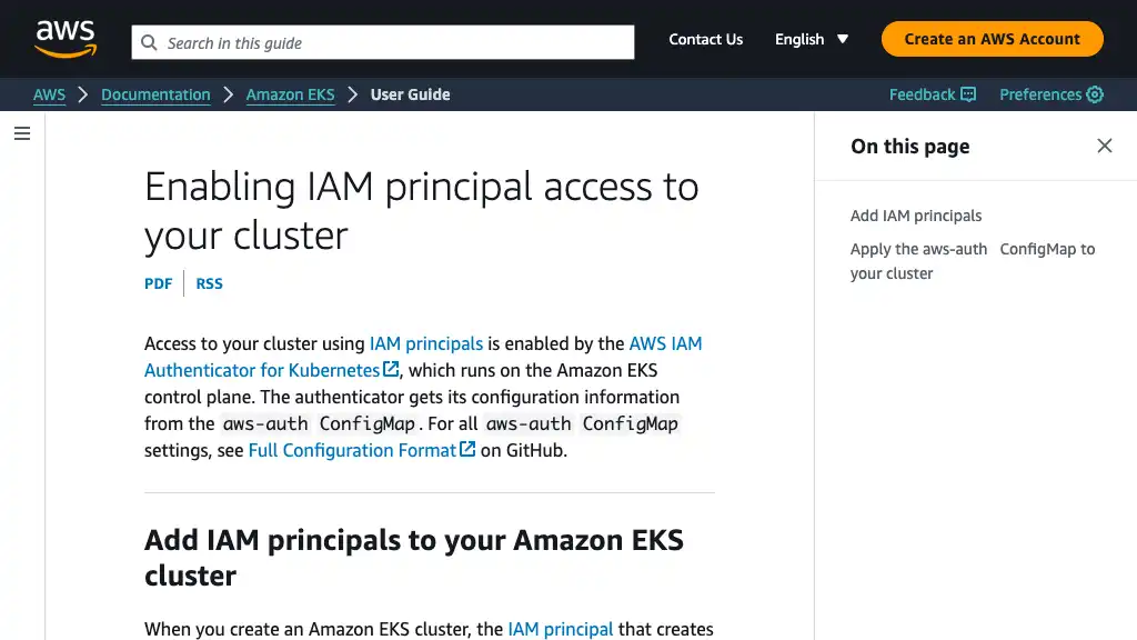 Enabling IAM principal access to your cluster - Amazon EKS