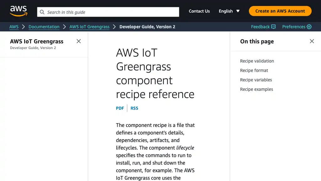 AWS IoT Greengrass component recipe reference - AWS IoT Greengrass